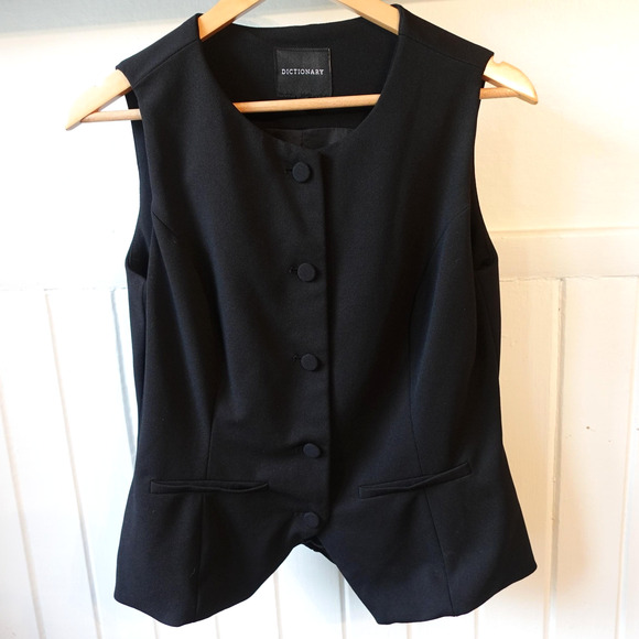 Dictionary Shacket Dictionary | Jackets & Coats | Vintage 9s Vest Small Black Button Up ...